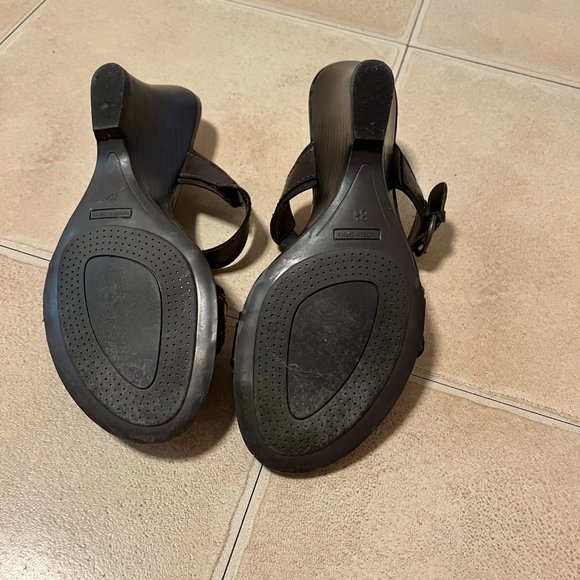 Nicole Brown Backless Wedge - Leather - 8.5 - Picture 4 of 4